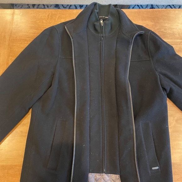 Calvin Klein Black Wool Coat. Size Medium. - Picture 5 of 7